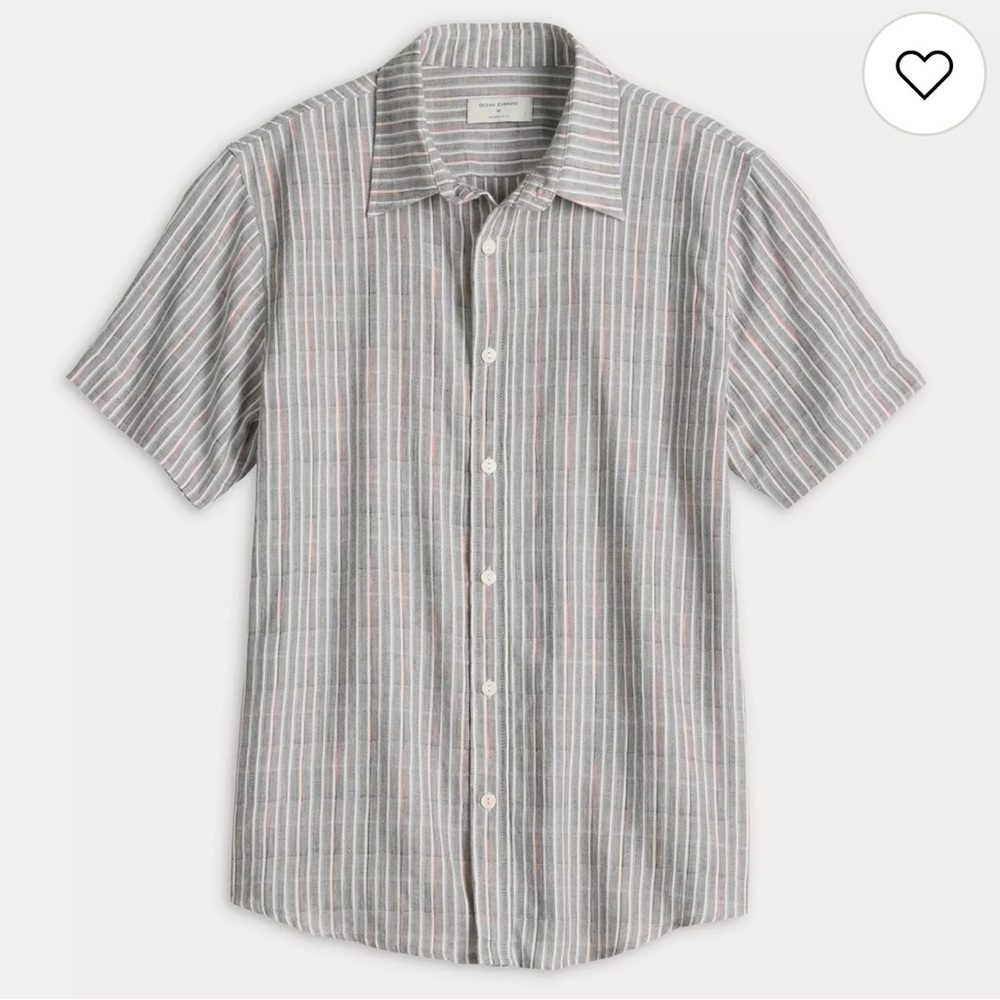 Ocean Current Gray Striped Button Down Shirt. New with tags. Men’s size XXL.